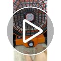Orange Solar Powered Fan with 12-40H Runtime and LED Lantern – 8-Inch Portable Camping Fan