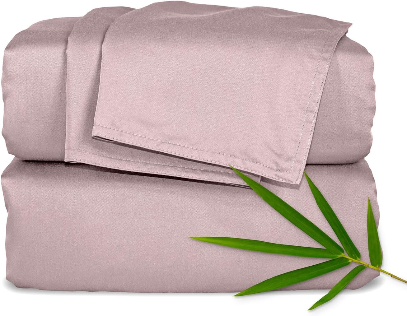 Pure Bamboo Twin Sheets - Luxuriously Soft 100% Organic Viscose Bed Sheet Set | Cooling & Durable (Dusty Pink)
