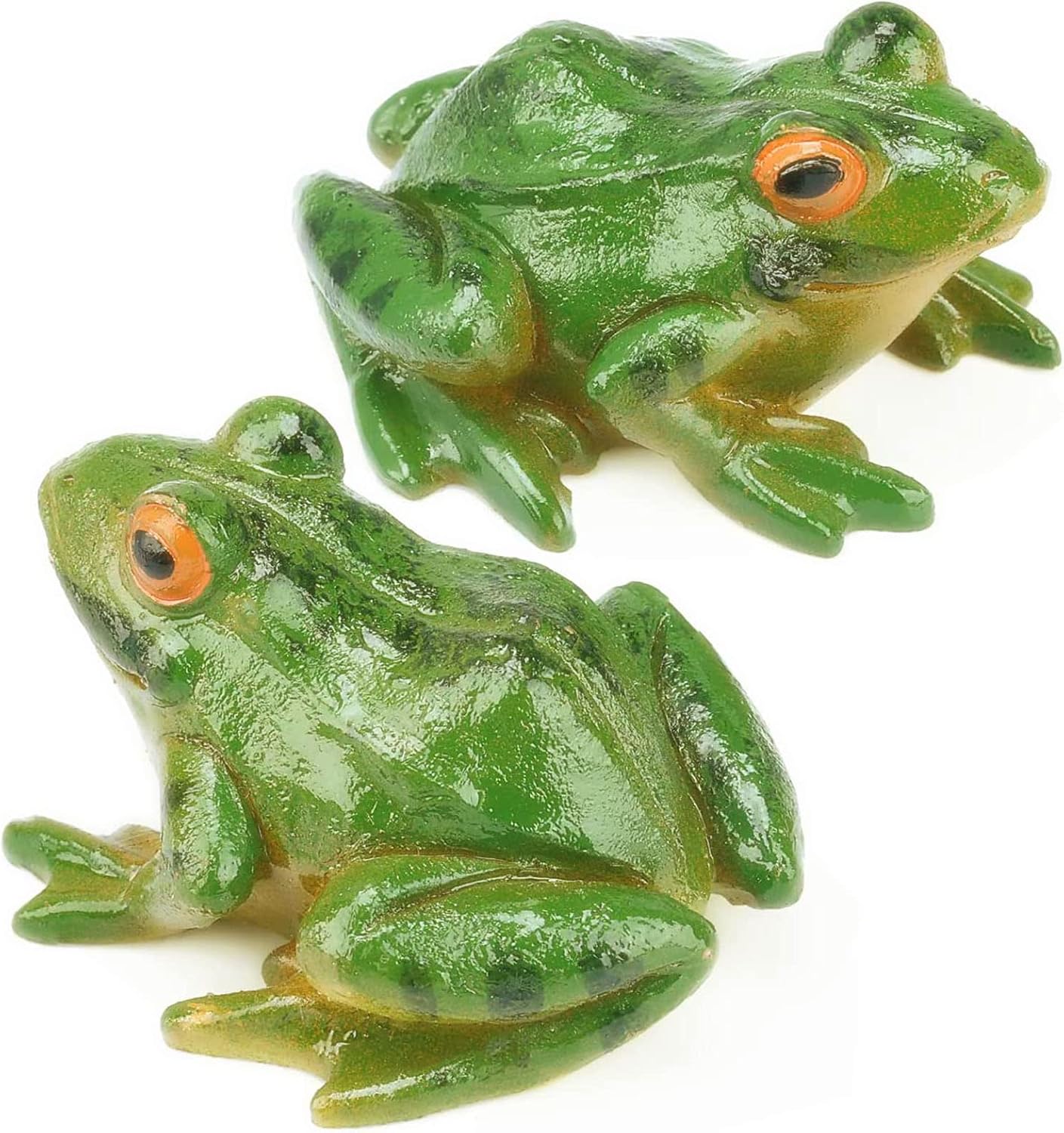 Skiennix Frog Statues - Miniature Resin Sculptures for Fairy Gardens | Indoor & Outdoor Decor (2 Pcs)