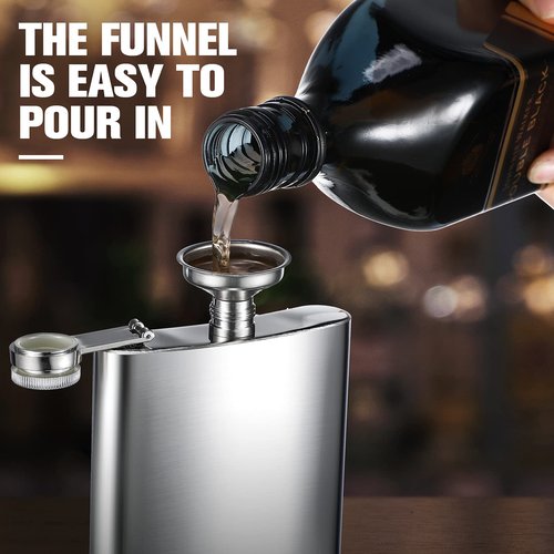 Honeydak 20 Pcs 8 oz Hip Flask for Liquor Stainless Steel Liquor Flask for Men Women with Leak Proof Funnels, Wine Glass Wedding Party Groomsman Bridesmaid Camping Birthdays Gift
