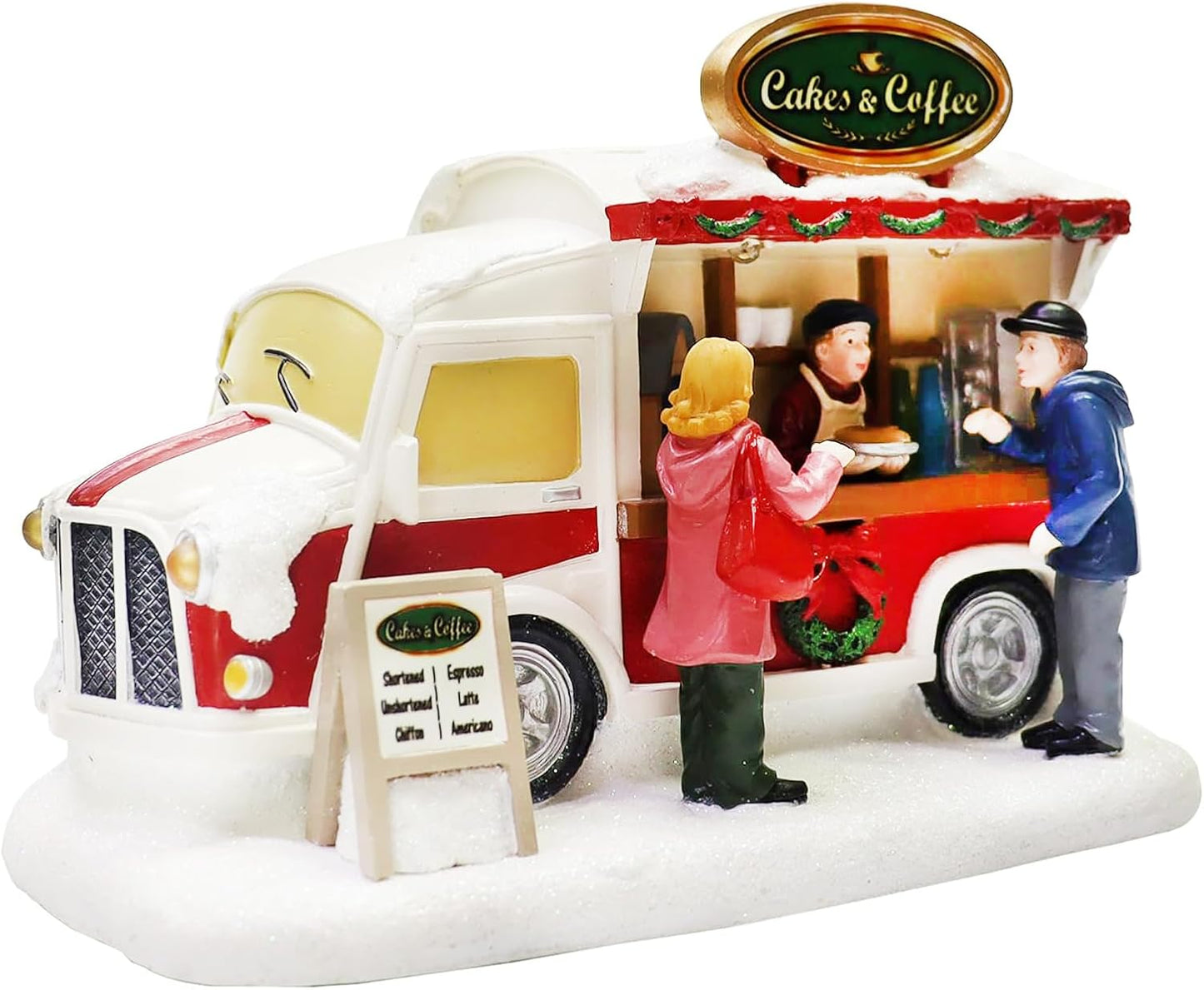 Moments In Time Christmas Village Food Truck | Lighted LED Holiday Décor - Hand-Painted Collectible Display