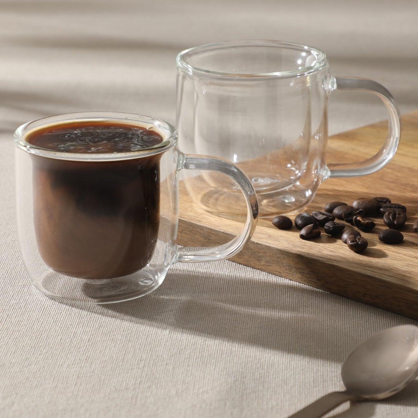 Mr. Coffee Salon Espresso 3 OZ Double Wall Insulated Glasses Mugs (Set of 2)