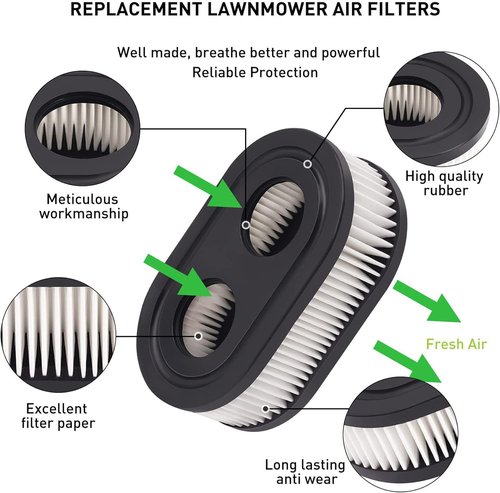 593260 Air Filter - Premium Lawn Mower Air Cleaner Cartridge Replacement (2 Pcs) for 550E, 500EX, 625 Series