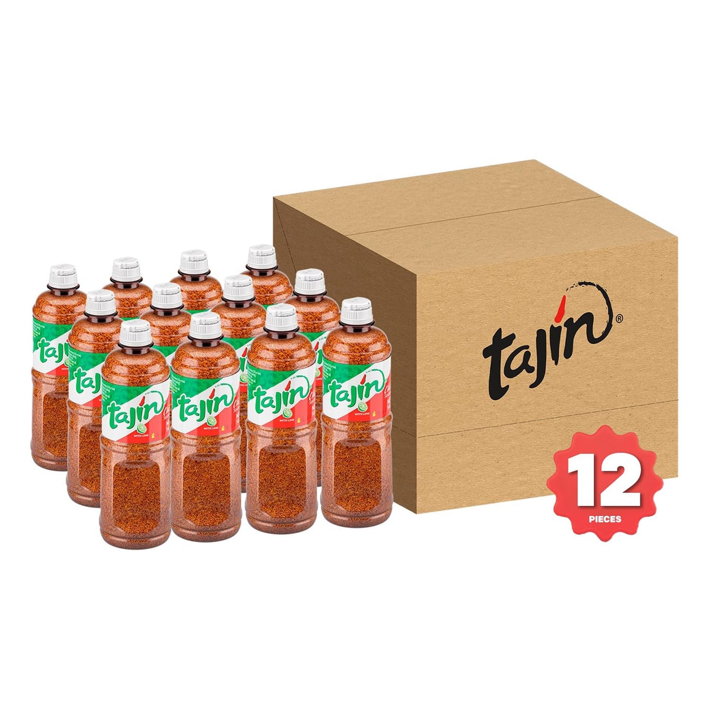 Tajin Clásico Seasoning, Authentic Mexican Chili Lime Spice Blend for Fruit, Snacks, Tacos, and Cocktails, Zesty Flavor Enhancer, 14 oz (Pack of 12)