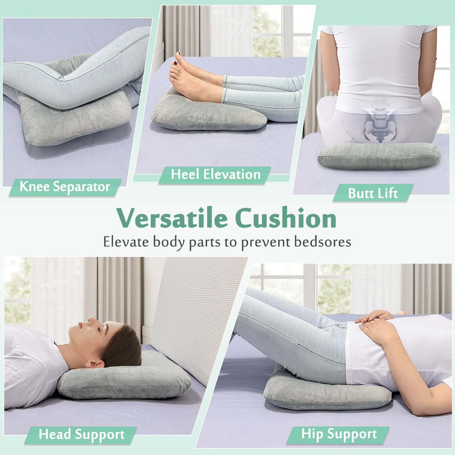 AOSSA Donut Pillow, Butt Cushion for Long Sitting Tailbone Pain, Hemorrhoid, Pregnancy Seat Cushion, Medical Donut Ring Pillow for After Surgery, Bed Sore, Pressure Ulcer Relief Cushion Pad