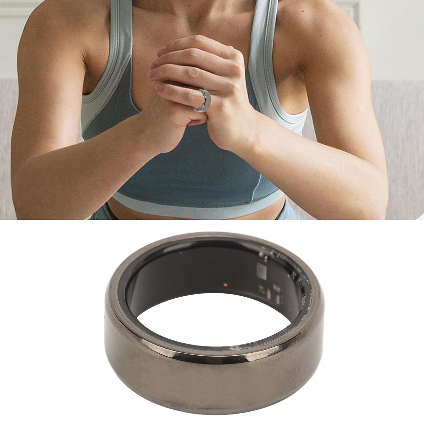 Smart Ring, Fitness Tracker with Heart Rate Monitor, Sleep Quality and Exercise Data, for Women and Men, Size 12