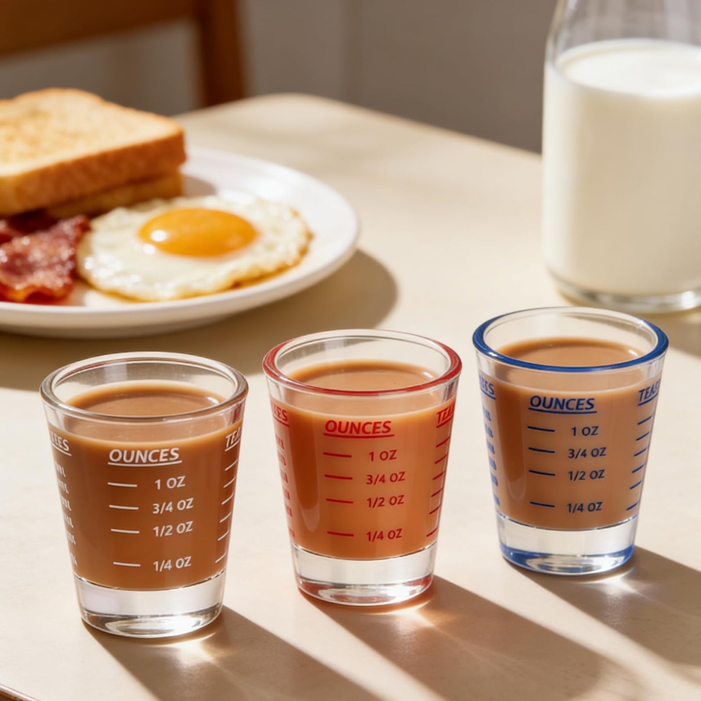 Shot Glass Measuring Cup，Espresso Shot Glass 26-Incremental Measurement 1oz, 2 Tbs, 6 Tsp, 30ml，Kitchen Tools，Bar Bartender Accessories, Jigger for Bartending (2 Pack-Black)