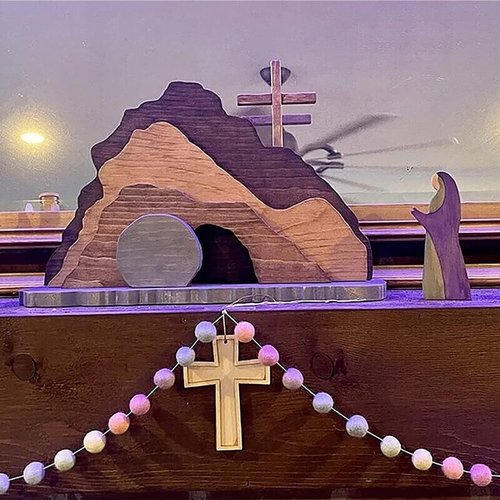 Easter Wooden Decoration - Home Table Jesus Nativity Scene Decorations, Spring Christian Home Figurine Ornament
