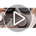 Famiware Black 12-Piece Stoneware Dinnerware Set for 4 - Plates & Bowls