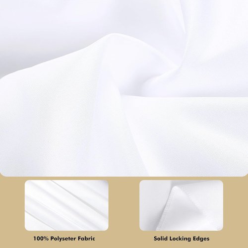 Fixwal White Tablecloth Rectangle 60 x 102 Inch, 2 Pack 6ft Polyester Fabric Table Cloths Rectangular Table Covers for Party, Banquet, Dining, Birthday, Wedding