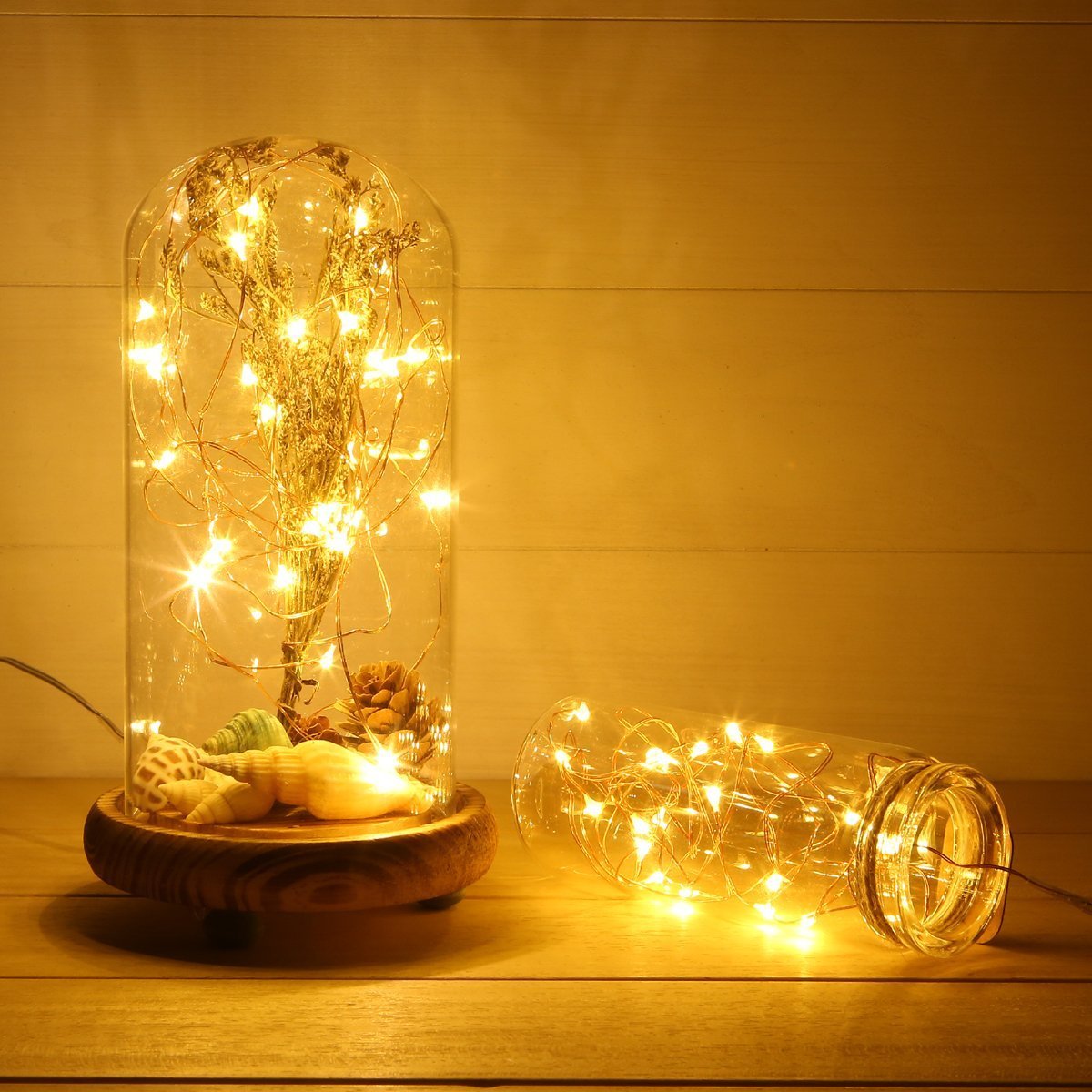 ANJAYLIA 16.5Ft 50 LED Fairy Lights Battery Operated String Lights for Party Home Wedding Festival Decoration, Warm White