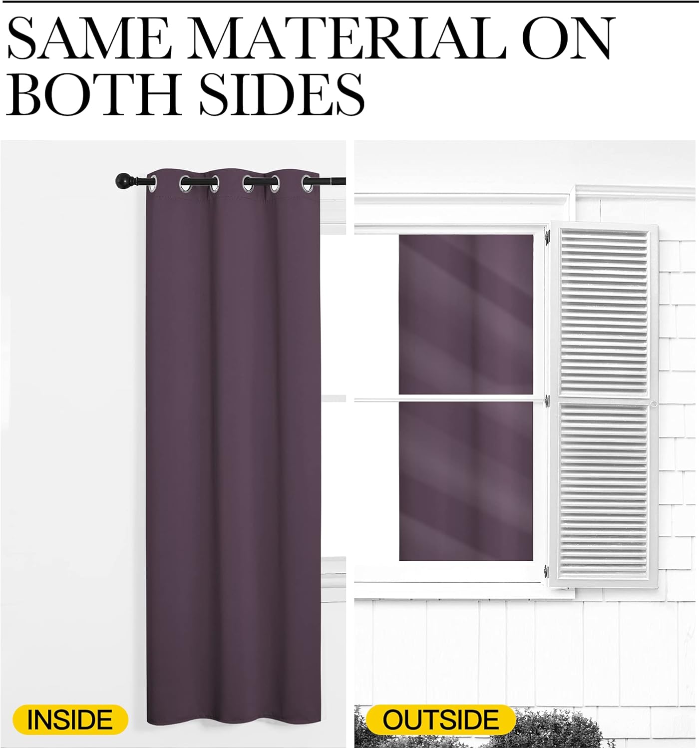 NICETOWN Blackout Curtains - Room Darkening Triple Weave Drapes for Bedroom/Dining Room | Set of 2, 42 x 63 Inch, Plum