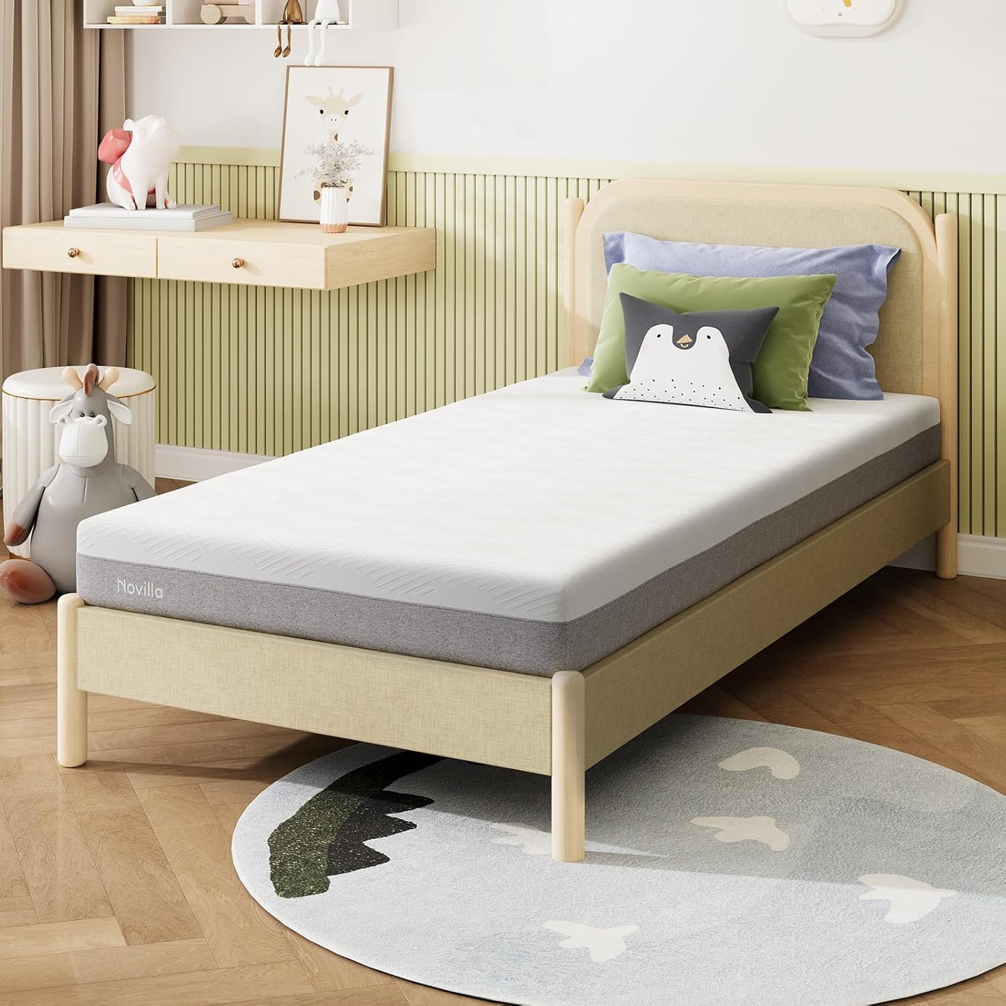 Novilla Twin Mattress - 8-Inch Gel Memory Foam for Pressure Relief & Plush Comfort | Bed in a Box