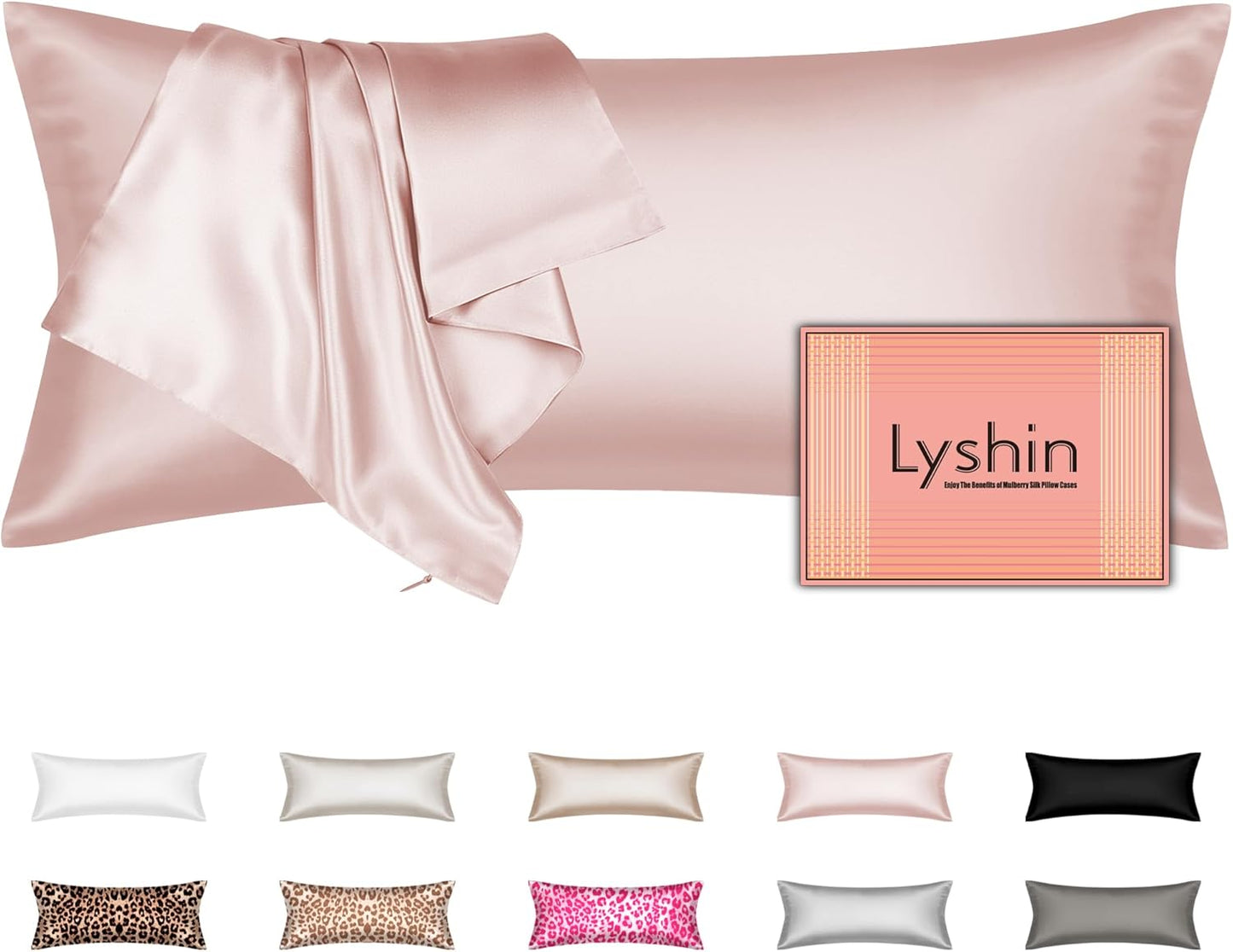 Skiennix Silk Body Pillow Cover - Ultra Smooth & Breathable Cooling Satin | Coral Pink (20x54 Inches)