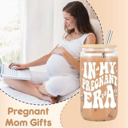 Fairy's Gift Iced Coffee Cup for Pregnant Women - Cute 16 oz Glass for New Moms | Perfect Pregnancy Gift