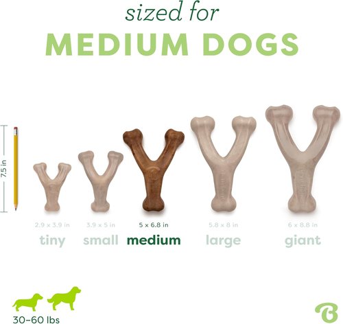 Benebone Wishbone Dog Chew Toy - Durable Real Bacon Flavor for Aggressive Chewers | Medium Size