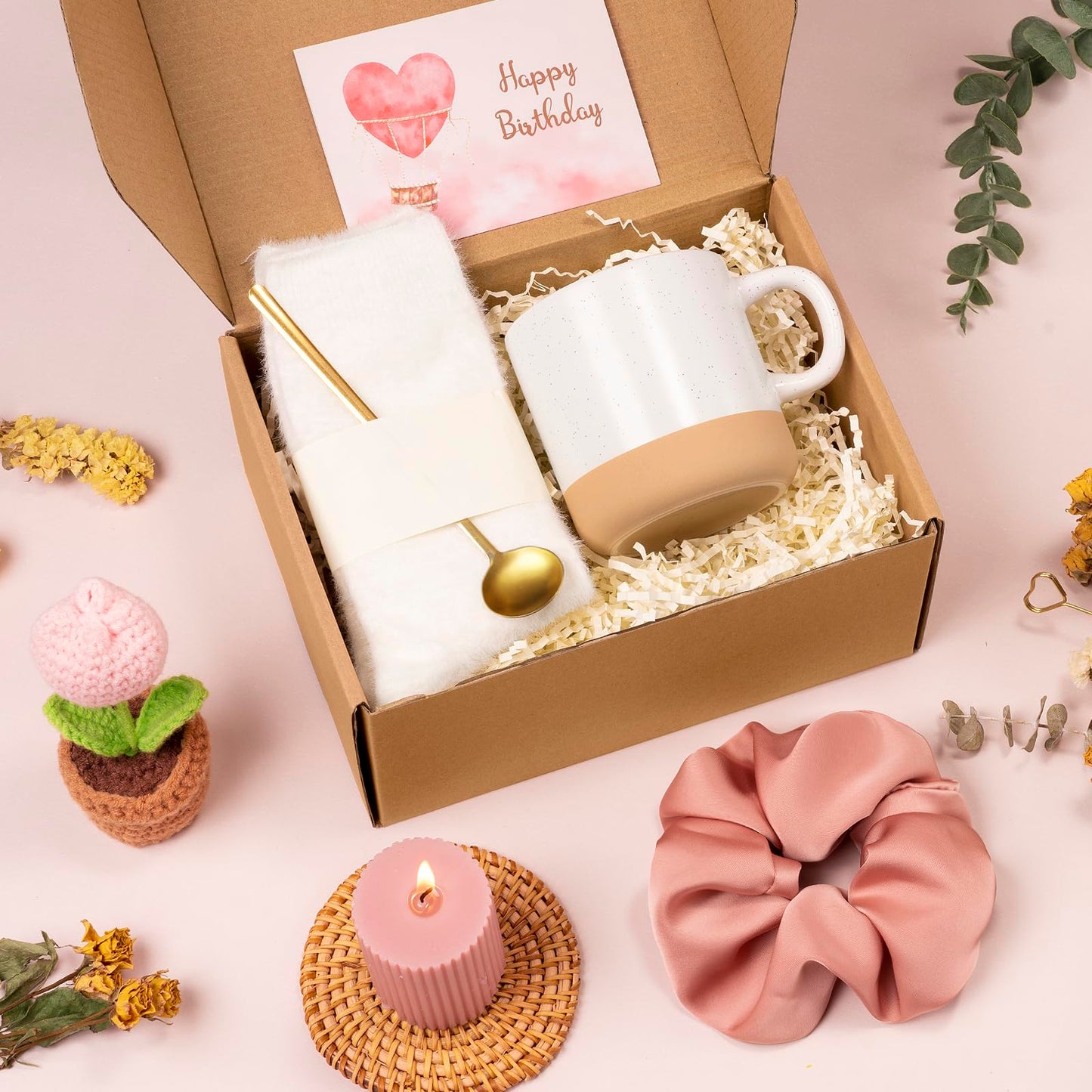 Mothers Day Gifts for Mom, Birthday Gifts for Women, Happy Birthday Gift Basket for Women, Unique Woman Birthdays Gift Box for Her Sister Wife Girlfriend Coworker Bestie Female Friendship Best Friend