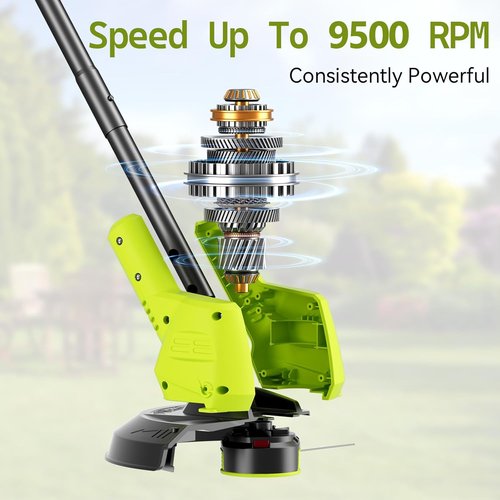 **Skiennix 21V Cordless String Trimmer - 12 Inch Electric Weed Eater with 2x3.0Ah Battery & Charger**