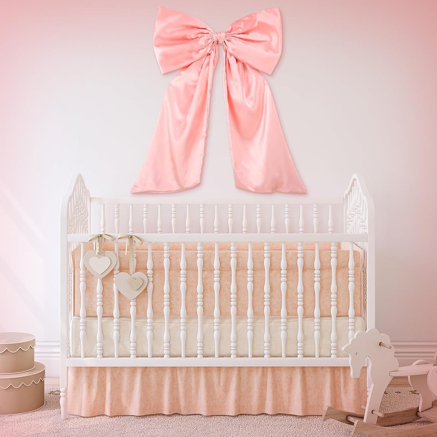 Wavwavw Pink Large Bow Decor - Giant Satin Ribbon Tie for Birthday & Wedding Backdrop | 24 x 18 Inches