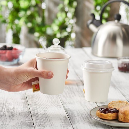 GUSTO 10 oz White Paper Cups [300 Count] Disposable Coffee Cups for Hot & Cold Beverages, Sturdy Paper Drinkware for Home, Office & Events (Formerly Comfy Package)