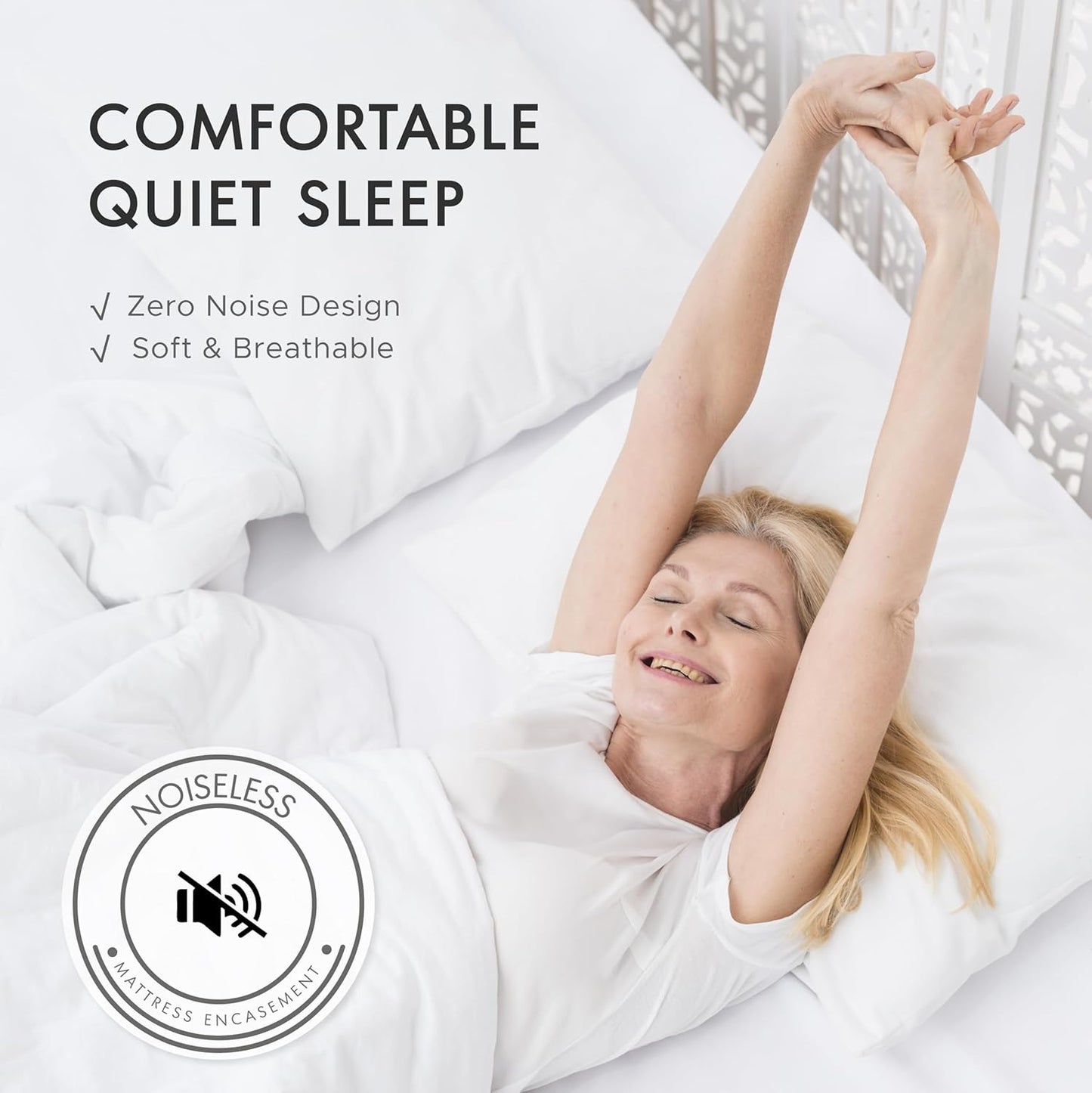 Degrees of Comfort Water Resistant Mattress Encasement Cal King Size 15-18'' Inch Deep Pocket | Zipper Design w/Cotton Cover, 3M Scotchgard Stain Resistant |Breathable and Cooling Protector