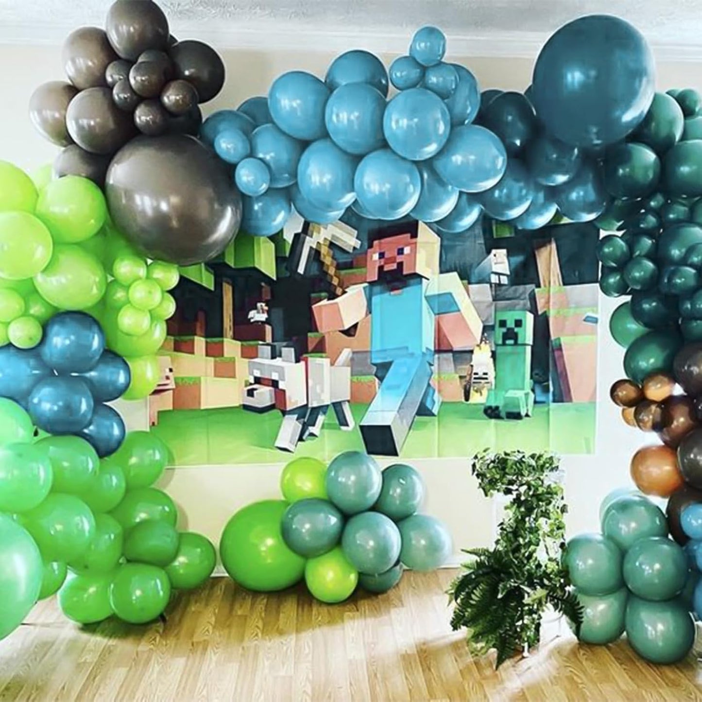 RUBFAC Blue Green Balloons - 129pcs in Various Sizes for Garland & Arch | Perfect for Parties & Events