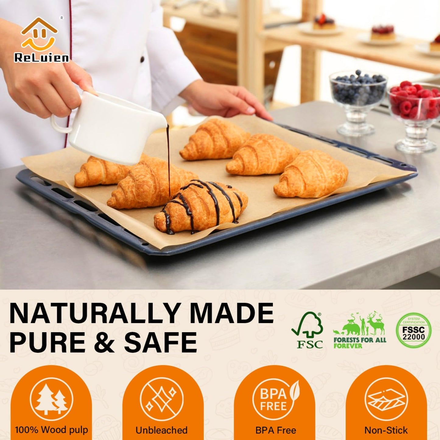 Parchment Paper Sheets, 9x13 In Unbleached Non-Stick Parchment Paper for Baking, Grilling, Air Fryer, Steaming, and More,100PCS Baking Paper Perfect for Bread, Cakes, Cookies