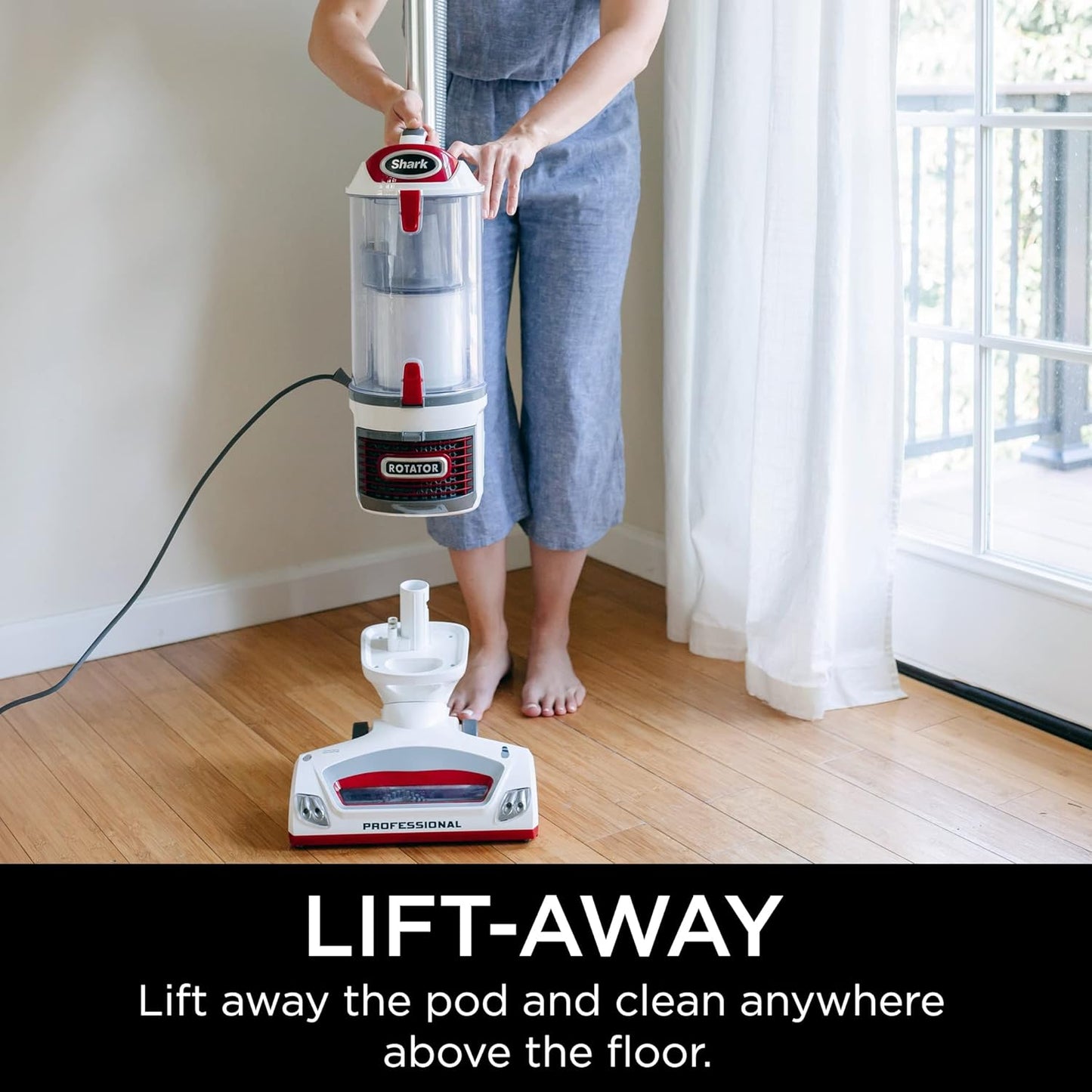 Shark NV501 Rotator Vacuum - Professional Lift-Away Design with HEPA Filter & LED Headlights | White/Red