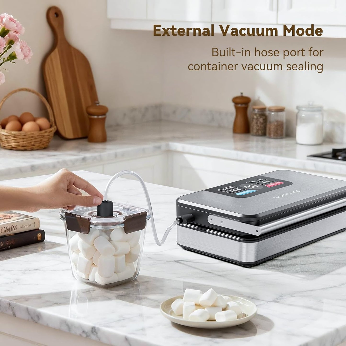 Regine Switzerland Vacuum Sealer - Powerful 95kPa Fully Automatic 10-in-1 Machine with Built-in Cutter & Digital Display