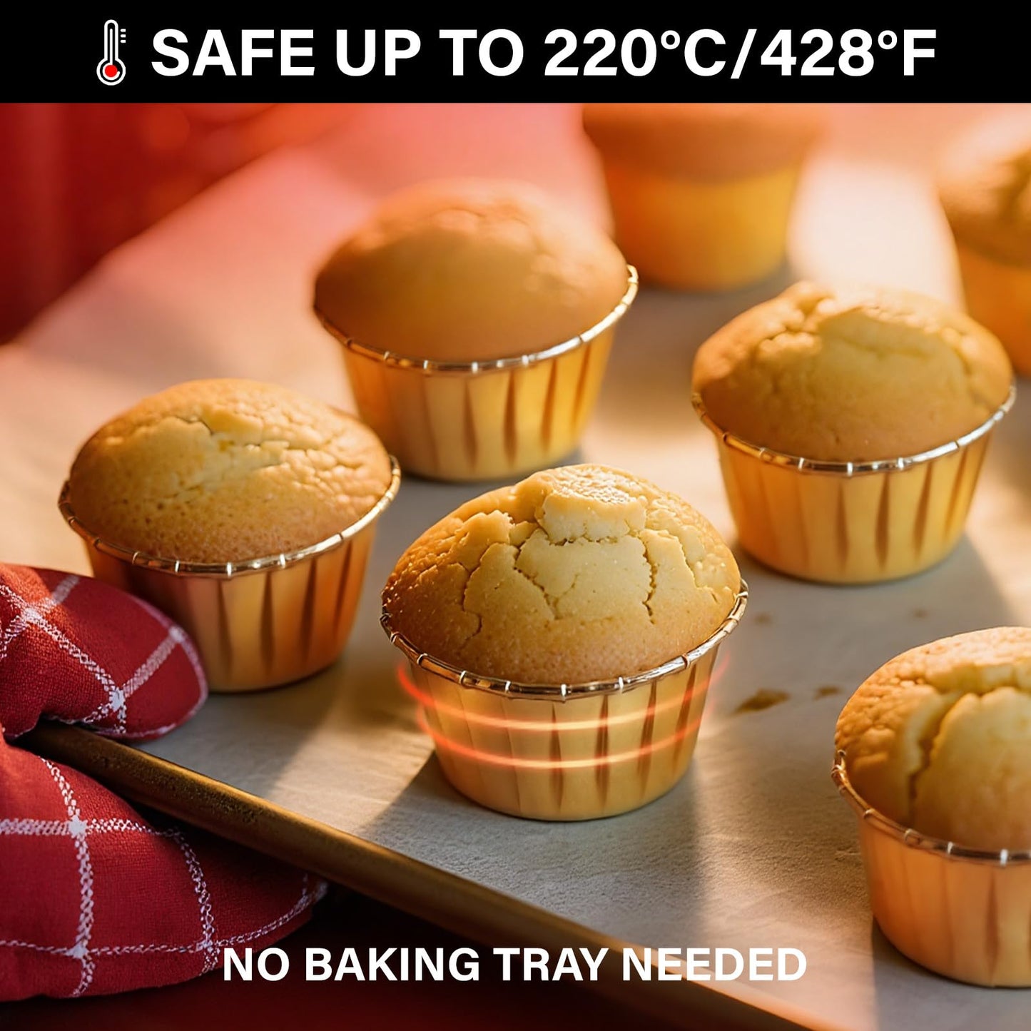 EUSOAR Gold Cupcake Cups, 3.5 Oz 50pcs Disposable Foil Muffin Liners, Gold Cupcake Baking Cups, Ramekin Aluminum Cupcake Tip Pan Ramekin Holders, Little Baking Cups