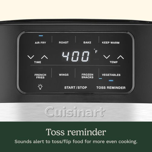 Cuisinart Air Fryer, 4.5-Quart Basket Fryer with 4 Cooking Functions to Air Fry, Roast, Bake, and Keep Warm, 4 Airfryer Presets, Dishwasher-Safe Parts, AIR-160NAS, Stainless Steel & Black