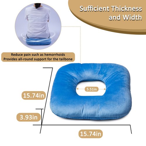Hshbxd Donut Pillow for Tailbone Pain Relief, Wheelchair Cushion for Hemorrhoids and Bed Sores, Pregnancy, Donut Pillow Suitable for Office, Long Travel, Car and Home Sofa