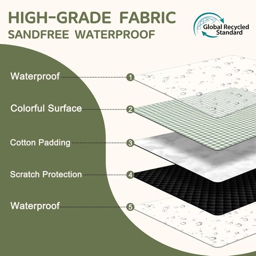 Genovega Waterproof Picnic Blanket - Extra Large Foldable Outdoor Mat for Beach & Camping | Ideal Travel Accessory