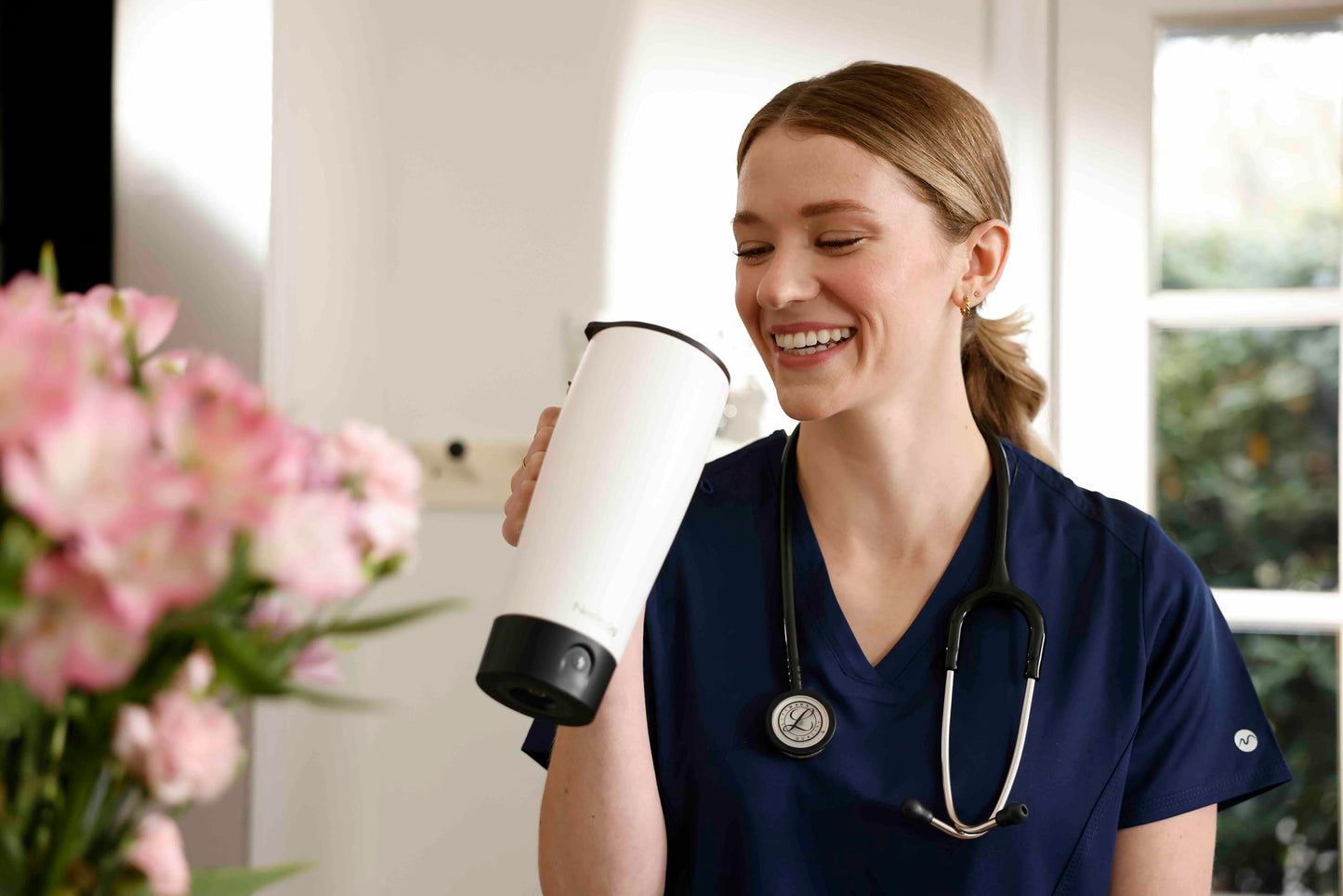 Nextmug Ultra - Temperature-Controlled, Self-Heating Travel Mug (Slate Blue - 24 oz.)