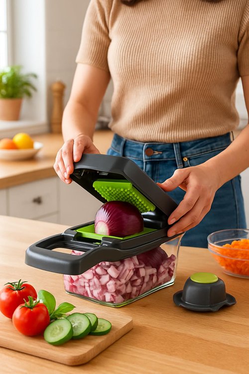 AHA Lifestyles16-in-1 Vegetable Chopper Slicer, Veggie Chopper, Food Chopper, Vegetable Cutter & Spiralizer - Kitchen Gadget Makes Slicing and Prepping Quick and Easy Meal Prep Tool