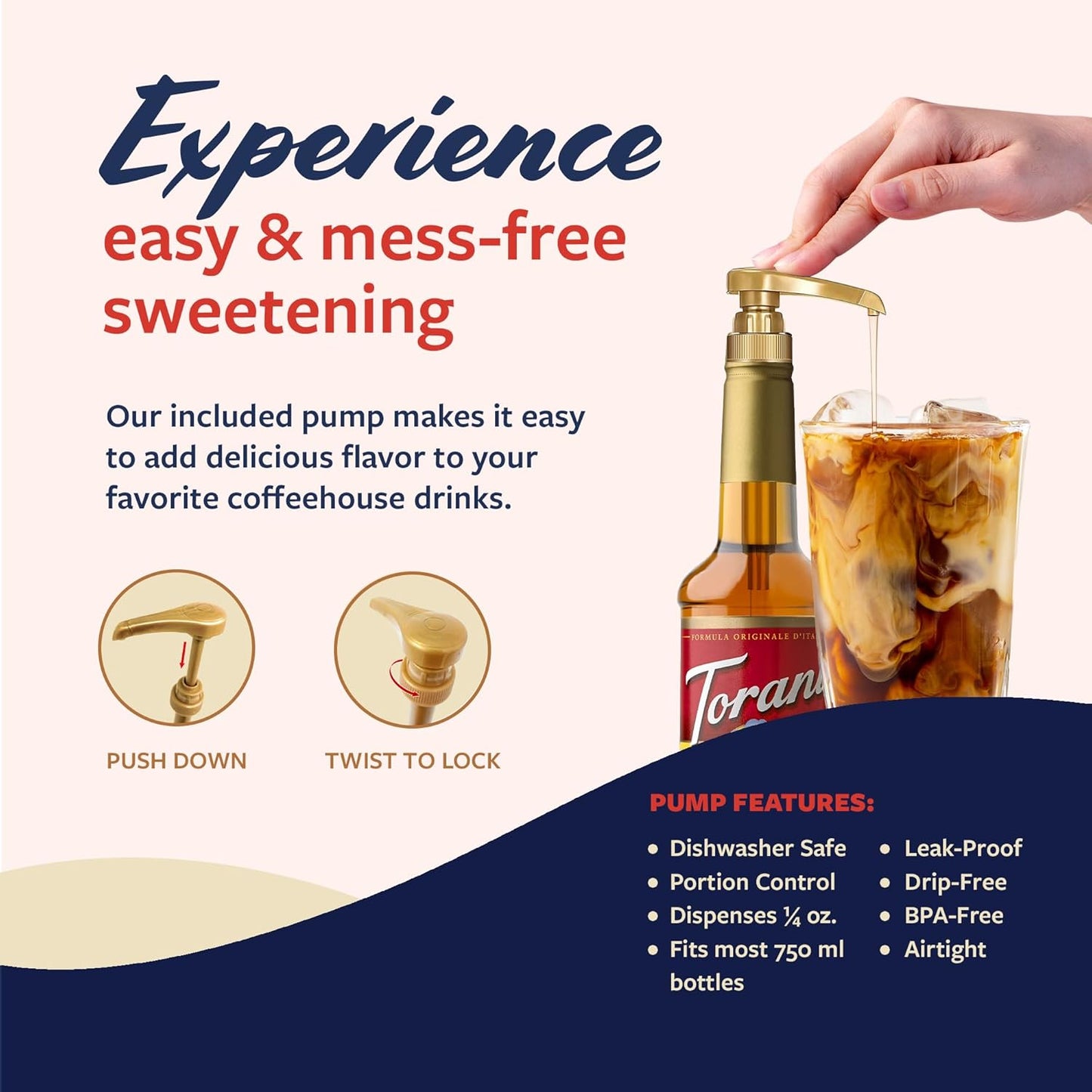 Torani Coffee Syrup - Toasted Marshmallow Flavor for Drinks | 25.4 Fl Oz with Pump Included
