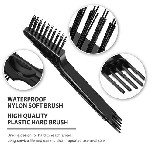 Boao Hair Brush Cleaning Tool - Mini Comb for Dust Removal | Polished Wooden Handle, 2 Pieces