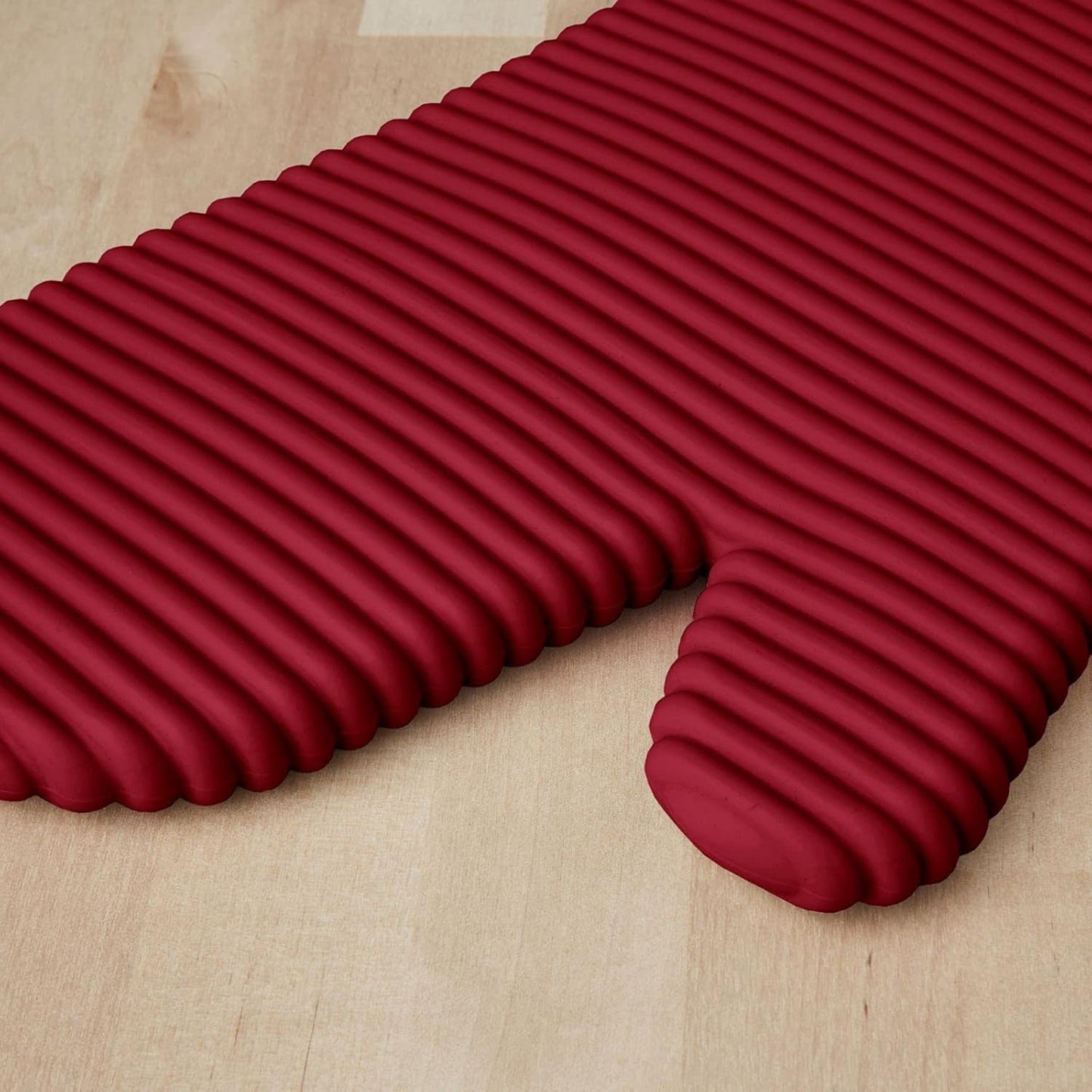 KitchenAid Ribbed Soft Silicone Oven Mitts - 2-Pack Set, 7.5"x13", Smoked Paprika Color
