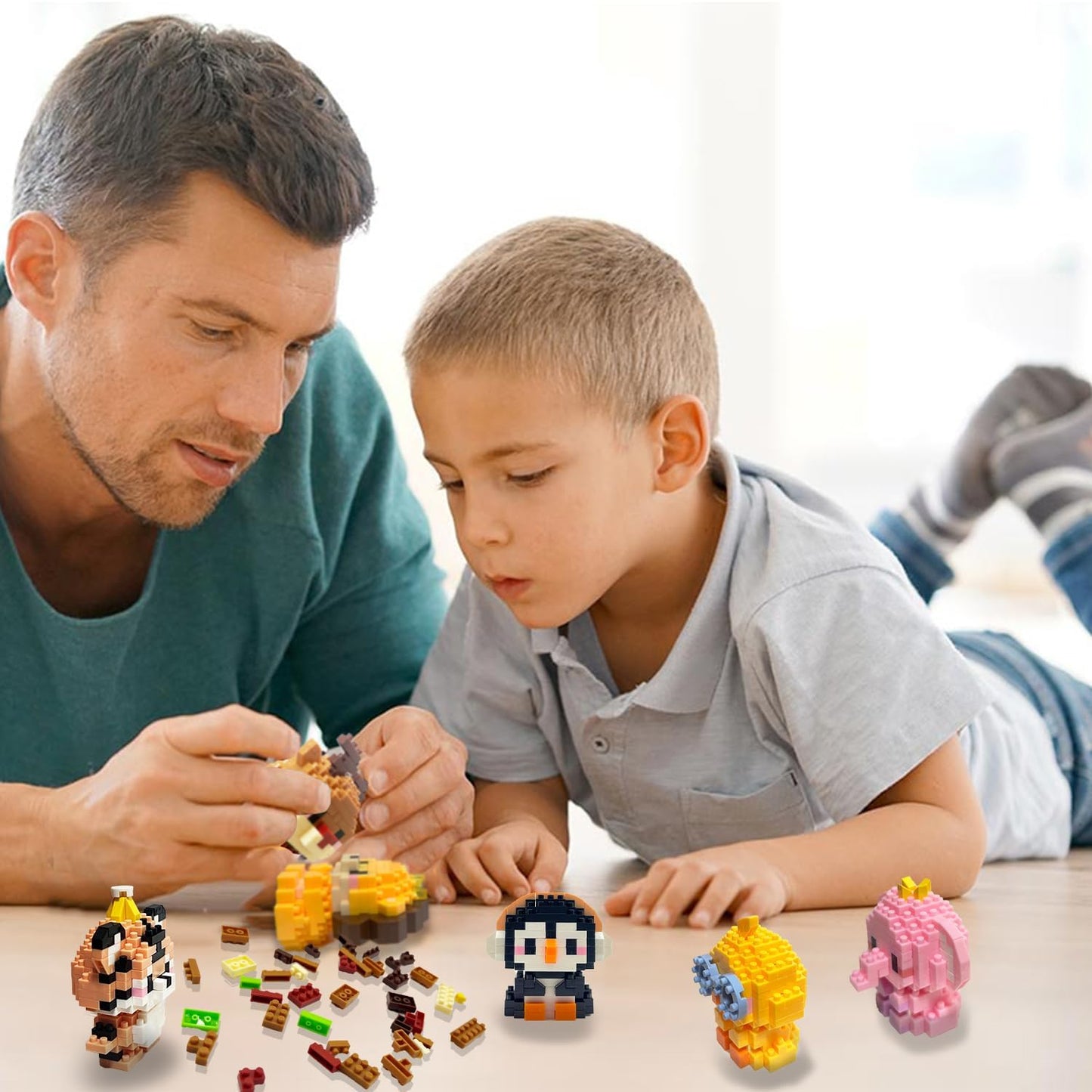 Skiennix Cute Mini Animal Building Blocks - 6 Pack Educational Toys for Kids Age 6-12+ | Perfect for Easter & Valentine's Gifts