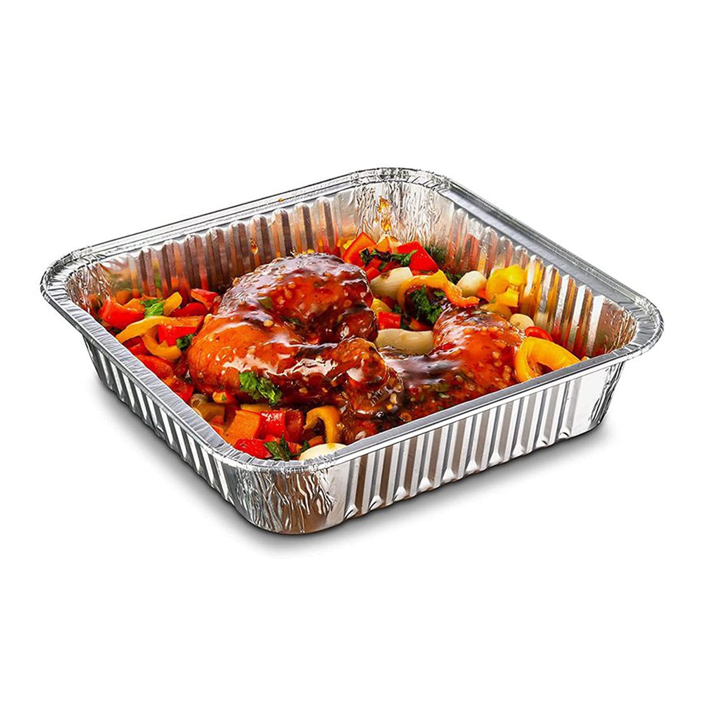 Waytiffer 25pack- 8 x 8 Aluminum foil Pans Disposable Heavy Duty Square baking Cake Pan, Cooking Tins Homemade Breads Oven Pans,Foil Pan, Baking pan Roasting
