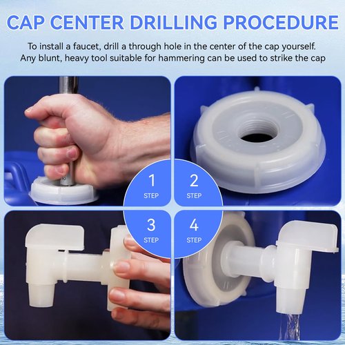 70MM Carboy Cap for Hedpak 5 Gallon Water Tanks Jug, Replacement Water Jug Cap, Plastic Carboy Caps with 3/4" NPT Center for Easy Faucet Attachment and Leak-Proof Sealing, 2 Pack