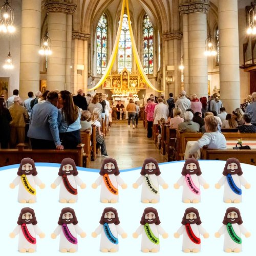 BSTCRAFT 80 Pcs Mini Jesus, Little Jesus Figures to Hide Tiny Figurines in Bulk and Pocket Seek Religious Gifts for Easter Egg Stuffers Fillers Sunday School Baptism Christ Savior Craft
