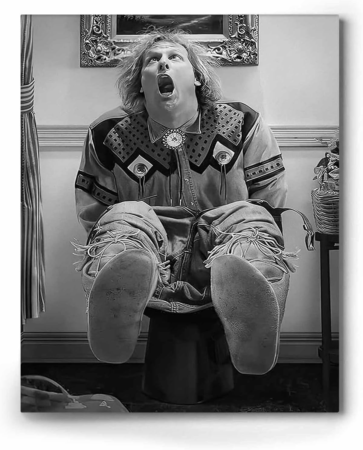VYPEROCK Funny Framed Canvas Wall Art - Humorous Comedy Poster for Bathroom | 16"x20" Modern Decor