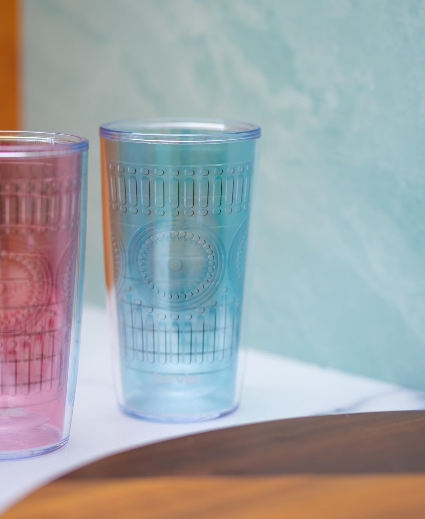 Tervis Romantic Embossed Hobnail Collection Made in USA Double Walled Insulated Tumbler Travel Cup Keeps Drinks Cold & Hot, 16oz, Blue Moon