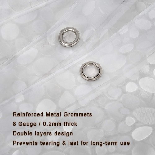 Bostofy Waterproof Shower Curtain Liner - Thick 8G EVA with Heavy-Duty Magnets | 72 x 72, 3D Pebble Pattern