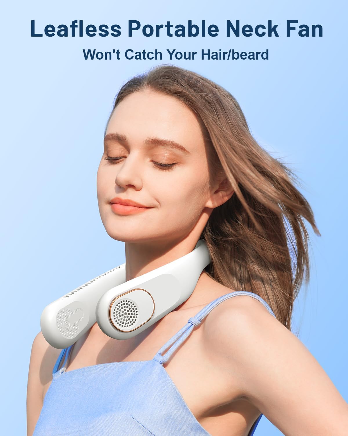 Sweetfull Portable Neck Fan - 360° Bladeless Cooling | 4000mAh USB Rechargeable Wearable Fan for Travel & Gifts