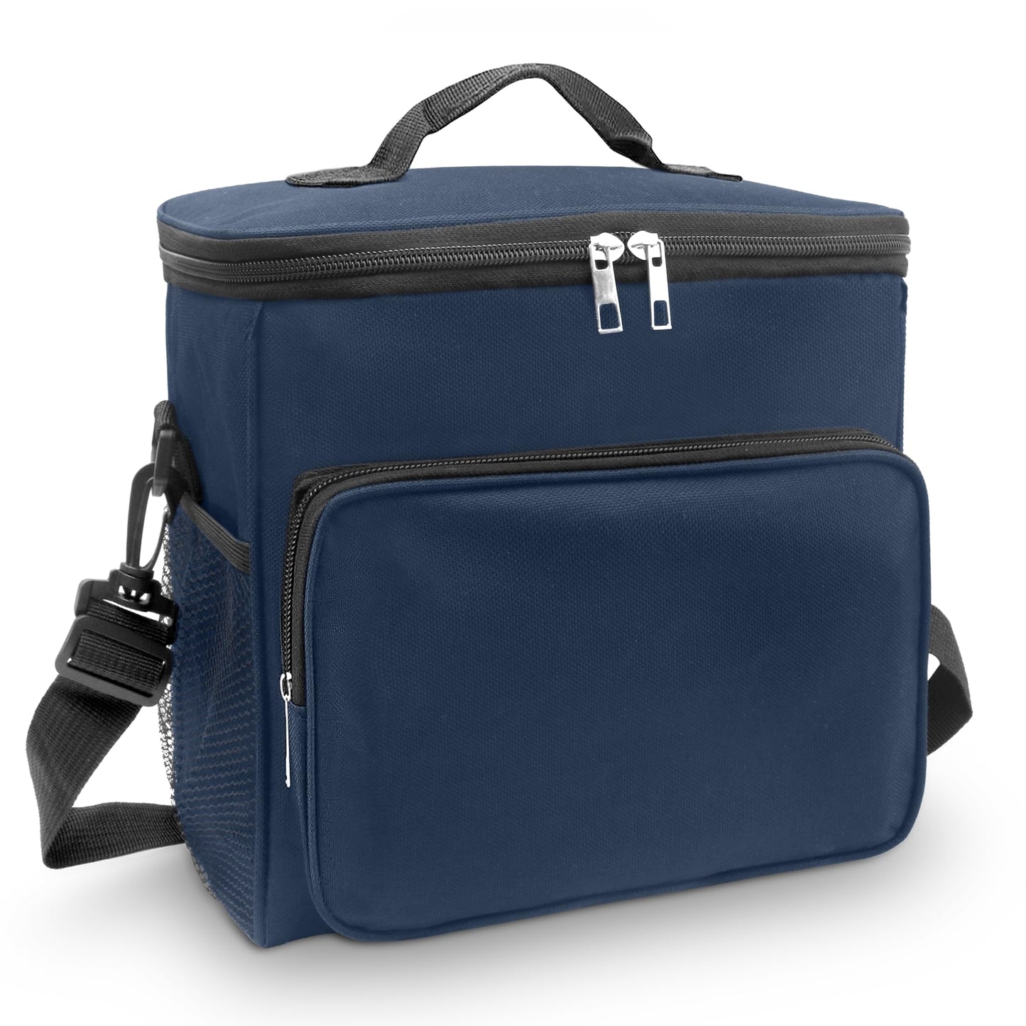 BPTAKOO Insulated Lunch Bag for Women Men, Large Reusable Lunch Box for Work Office Picnic Hiking Beach - Leakproof High Capacity Foldable Adults Cooler Tote Bag with Adjustable Shoulder Strap, Blue
