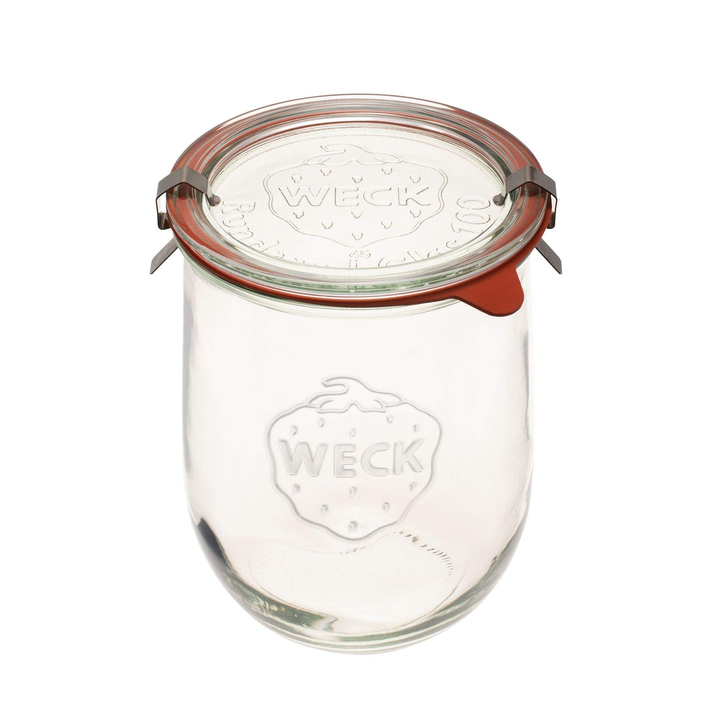 WECK - 745 Weck Tulip Jar 1 Liter - Sour Dough Starter Jars - Large Glass Jar for Sourdough - Tulip Jar with Wide Mouth - Suitable for Canning and Storage - (1 Jar, Glass Lid, Cork Lid, & Keep Fresh Lid)