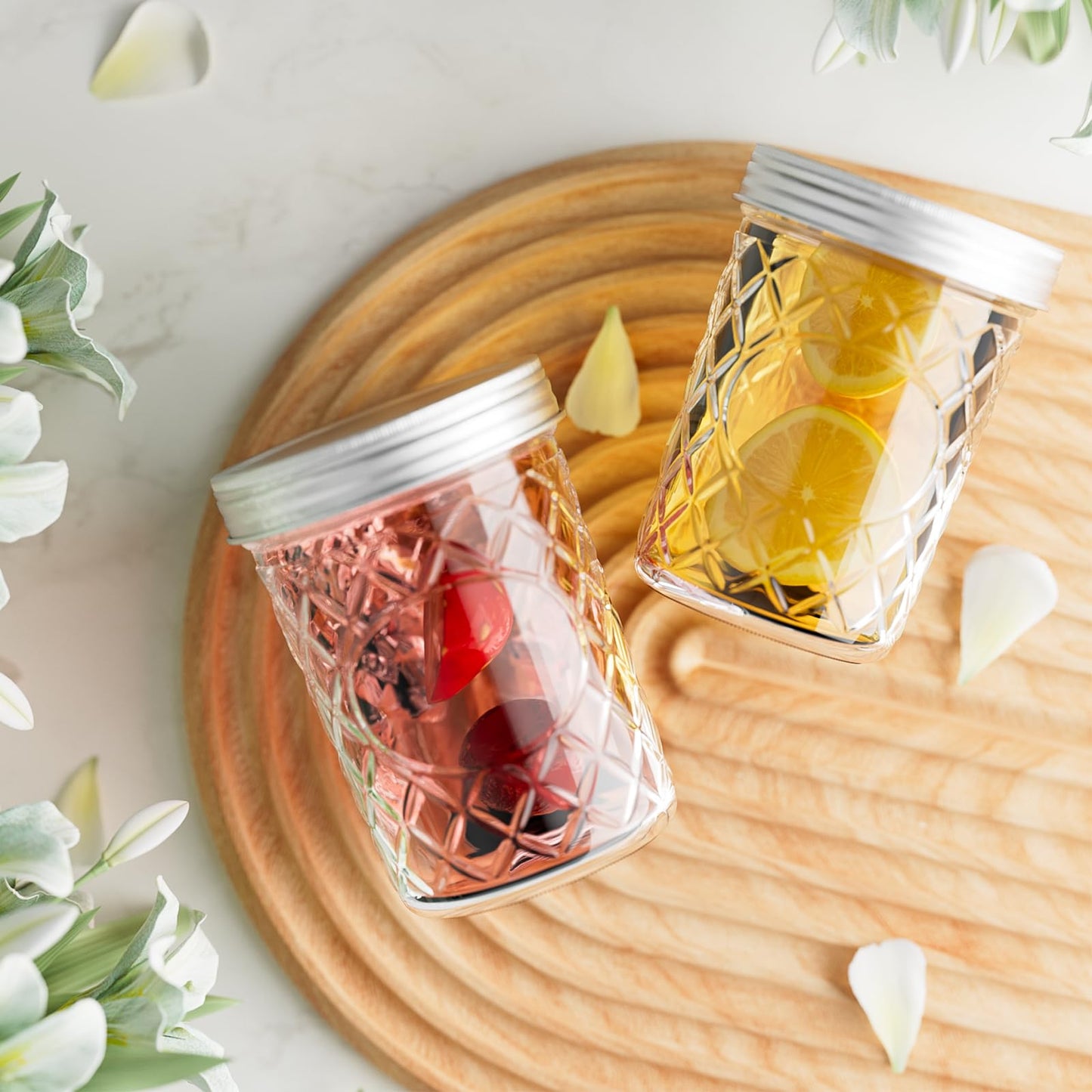 Keketin Glass Mason Jars with Lids,16 oz Wide Mouth,12 Pack Diamond Canning Jars with Airtight Lids and Bands,500ml Food Storage Containers for Preserving,Pickling,Canning