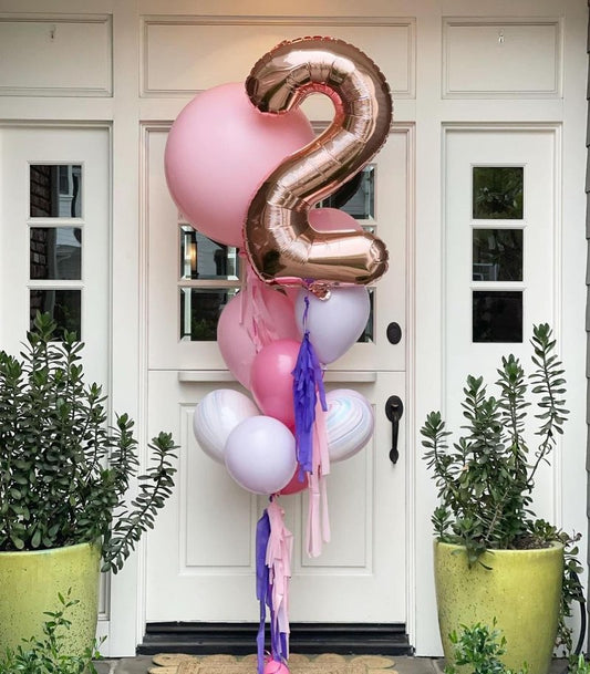 Rose Gold Number 12 Balloon 40 inch, 12 Number Balloons, 12th Birthday Decorations for Girls Boys, 12 Year Old Rose Gold Party Supplies